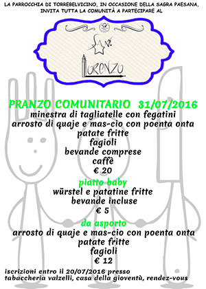 Sagra San Lorenzo - Pranzo Comunitario